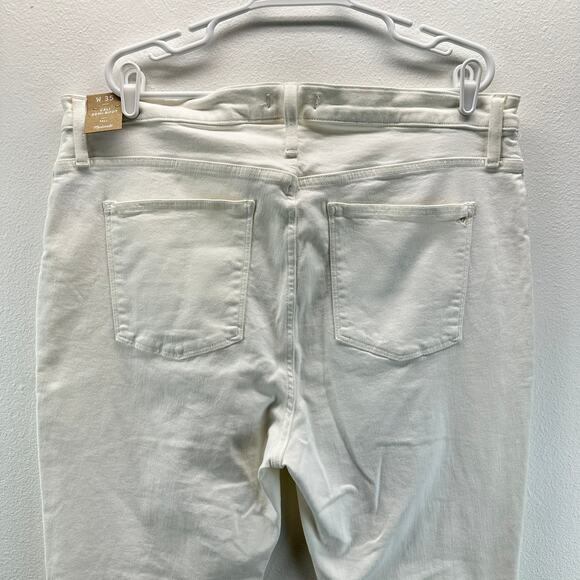 NWT Madewell Tall Cali Demi-Boot Jeans in Pure White Raw-Hem Edition 35 Tall - Picture 5 of 16